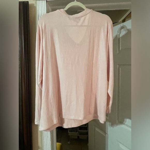 NWOT Gloria Vanderbilt sweater cardigan with rhinestone pink 3X CB 🪻 - Picture 5 of 5